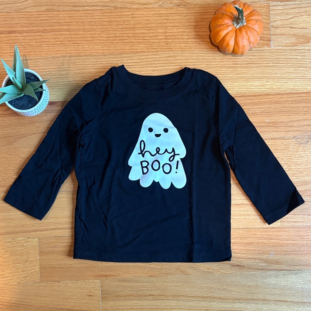 4/$21 2T Black Kids Ghost Graphic Long Sleeve Shirt
